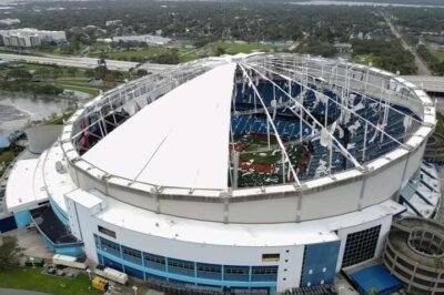 Huracán Milton destruye parte del estadio de Tampa Bay