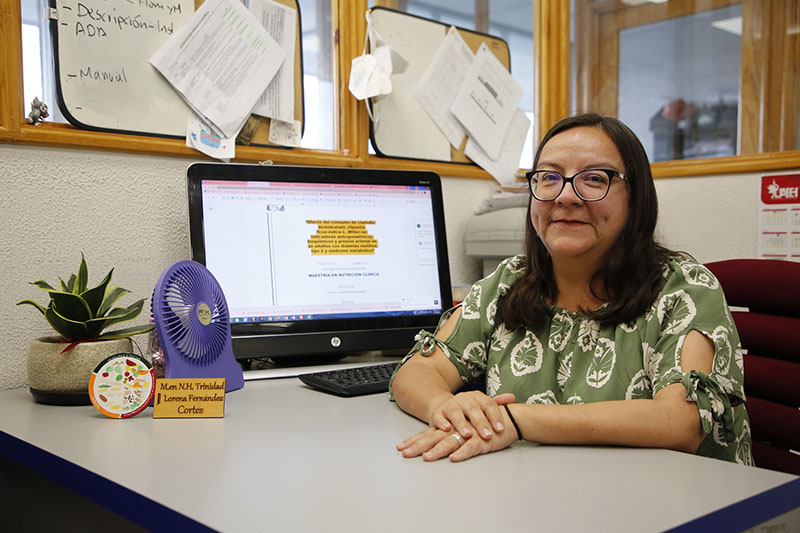 Jesica Anjarath Castelán Infante, investigadora de la Universidad Autónoma del Estado de Hidalgo (UAEH), especialista en nutrición clínica, responsable del estudio sobre los beneficios del nopal deshidratado para la salud.