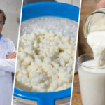 Investigador de la UAEH muestra el proceso del kéfir junto a sus granos y la bebida fermentada lista para consumo