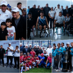 Collage fotográfico de la inauguración de la Ciudad Deportiva de Alto Rendimiento en Hidalgo, donde autoridades estatales, deportistas convencionales y adaptados, niñas, niños y jóvenes participan en recorridos, actividades deportivas y tomas grupales durante la apertura de las nuevas instalaciones. (Fotos: Edgar Torres)