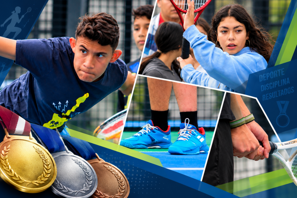Atletas entrenan en la Ciudad Deportiva de Alto Rendimiento de Hidalgo, acompañados de medallas de oro, plata y bronce.